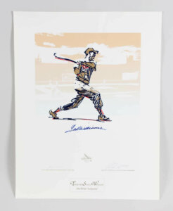 Ted Williams Signed Print (Carlo Beninati ) HC-G 7/38 – COA JSA