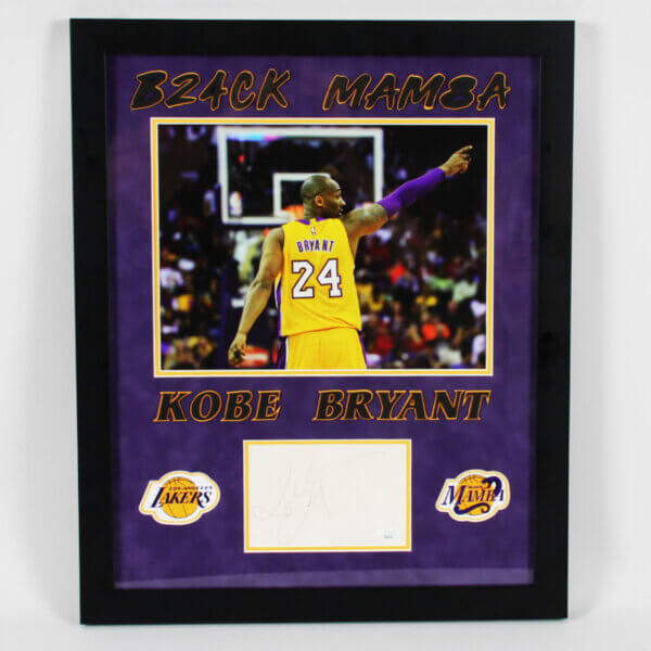 Kobe Bryant Signed Cut Photo Display Lakers - COA JSA
