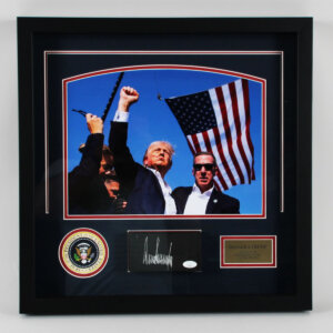President Donald Trump Signed Photo Display - COA JSA