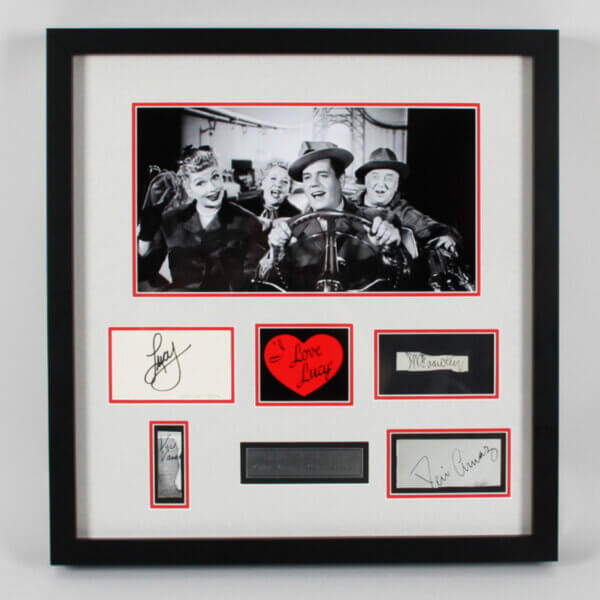 I Love Lucy Cast Signed Photo Display (4) Lucy, Desi, Vivian and Frawley  - COA JSA & BAS