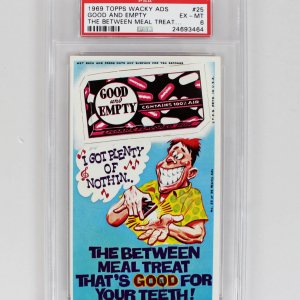 1969 Topps Wacky Ads "Good and Empty the Between Meal Treat (PSA)