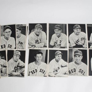 1940 Boston Red Sox Team Portrait Photos Lot of 25 in Picture Pack with Original Envelope feat. Ted Williams, Joe Cronin, Jimmie Foxx et al.