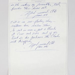 Muhammad Ali Hand Written Poem , Zurich, 26.12.1971