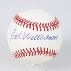 Boston Red Sox Ted Williams Signed OAL Brown Ball
