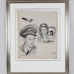 Boston Red Sox Ted Williams Vintage Original Artwork 25x31 Display