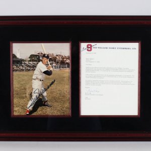 Boston Red Sox Ted Williams Signed 17x24 Display