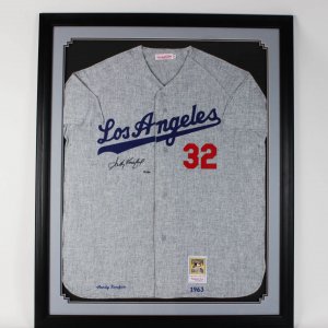 1963 Los Angeles Dodgers Sandy Koufax Signed Jersey in Display