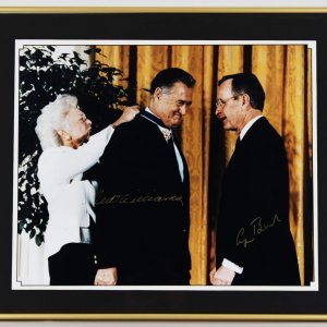 Boston Red Sox Ted Williams & George Bush Sr. Signed 20x24 Display
