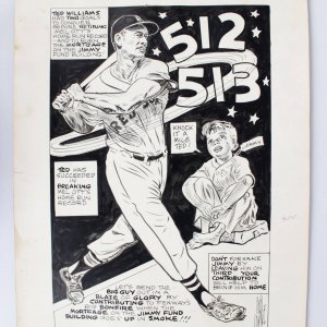 Boston Red Sox Ted Williams 16x23 Vintage Sign