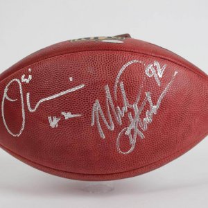 Umenyliora & Michael Strahan Dual Signed MFL Wilson (Goodell) The Duke Football