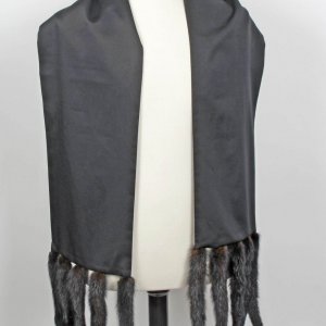 Liberace Owned and Stage-Worn Black Stole with Mink Tails-With Original Provenance Letter-Directly Obtained Back Stage