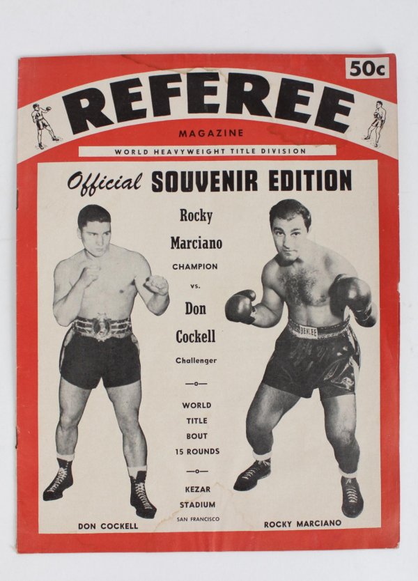 Rocky Marciano Vs Don Cockell Kezar Stadium SF Rare Referee Program