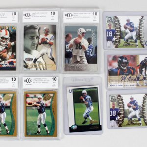 1998 Indianapolis Colts – Peyton Manning Rookie Card Lot (8) feat. (5) Graded 10