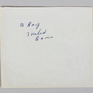 Miles DAVIS (Jazz): Signed 5 1/2" x 6 1/2" Album Page JSA Full Letter