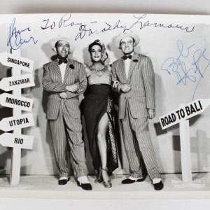 Road To Bali - Crosby, Hope & Lamour Signed 8x10 Photo (JSA Full LOA)