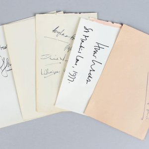 Political & Military Signed Lot (5) Vintage Album Page Cuts (JSA)