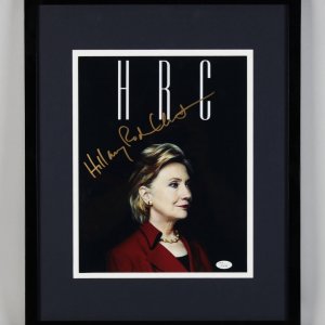Hillary Clinton Signed Black "HRC" 11x14 Photo Display (JSA Full LOA)