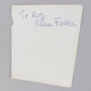 Pulitzer Prize Winner - Edna Ferber Signed 5x6 Vintage Cut- COA JSA