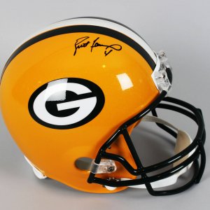 Green Bay Packers - Brett Farve Signed Full Size Helmet - Player Holo