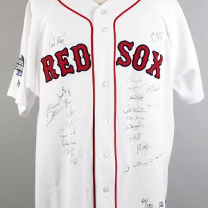 2004 WS Champs- Boston Red Sox Team Signed LE 64/150 Jersey (23 Sigs.) - MLB & Goldin Sports