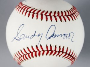 Dodgers - Sandy Amoros & Johnny Podres Signed, Inscribed Baseball - COA