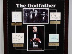 "The Godfather" Signed Cast Album Page Display Poster COA JSA Brando