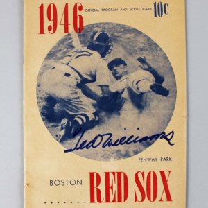 1946 Red Sox Ted Williams Signed Official Program & Score Card - COA