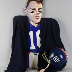 NY Giants - Frank Gifford Signed 3D Caricature with Helmet by SAX - JSA