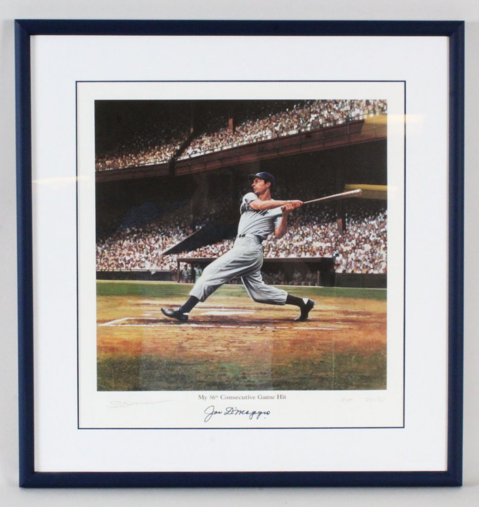 Joe DiMaggio Signed Lithograph Yankees - COA JSA - Memorabilia Expert