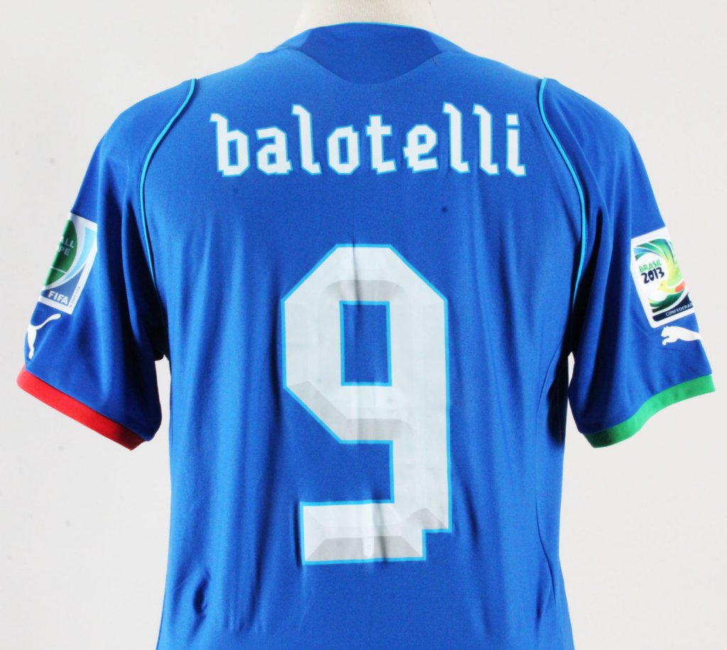 Mario Balotelli Game-Worn Jersey Italian National Team ...