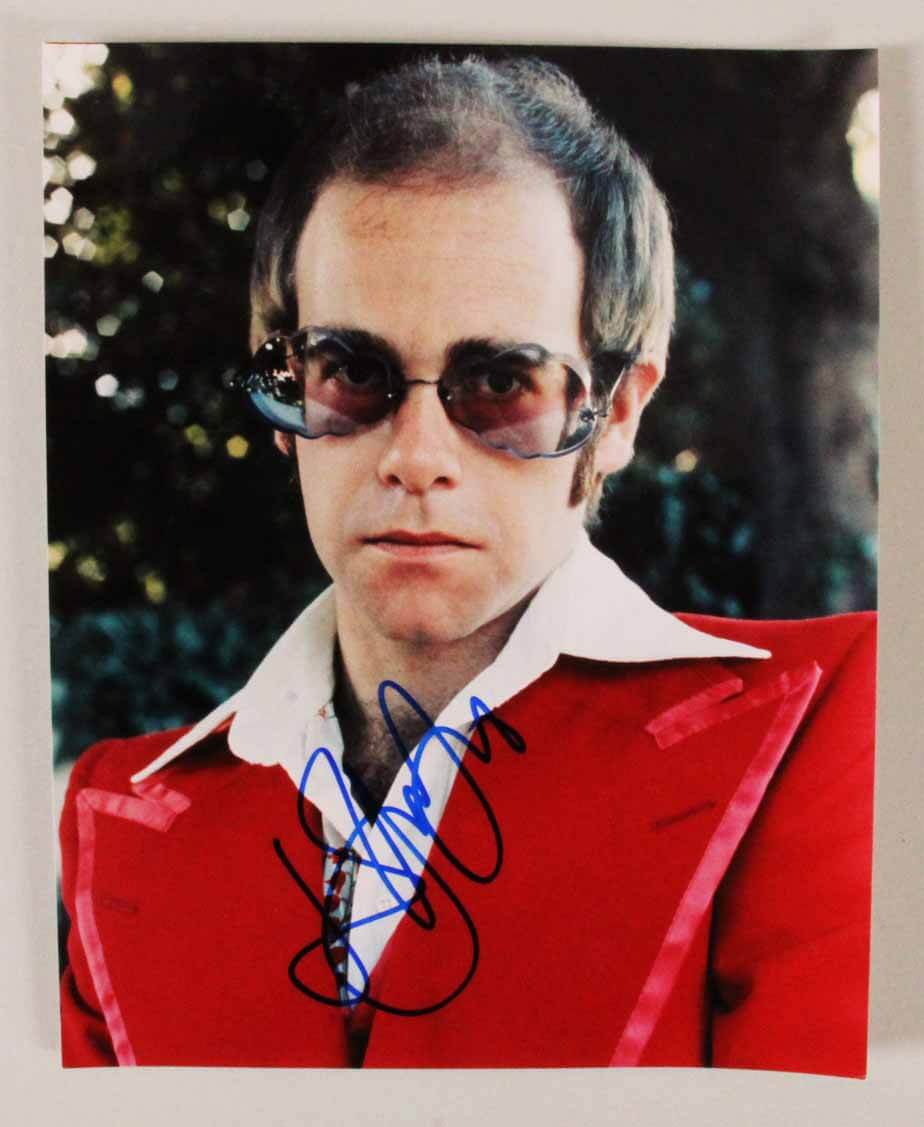STUNNING QUALITY ELTON JOHN SIGNED AUTOGRAPHED PHOTO