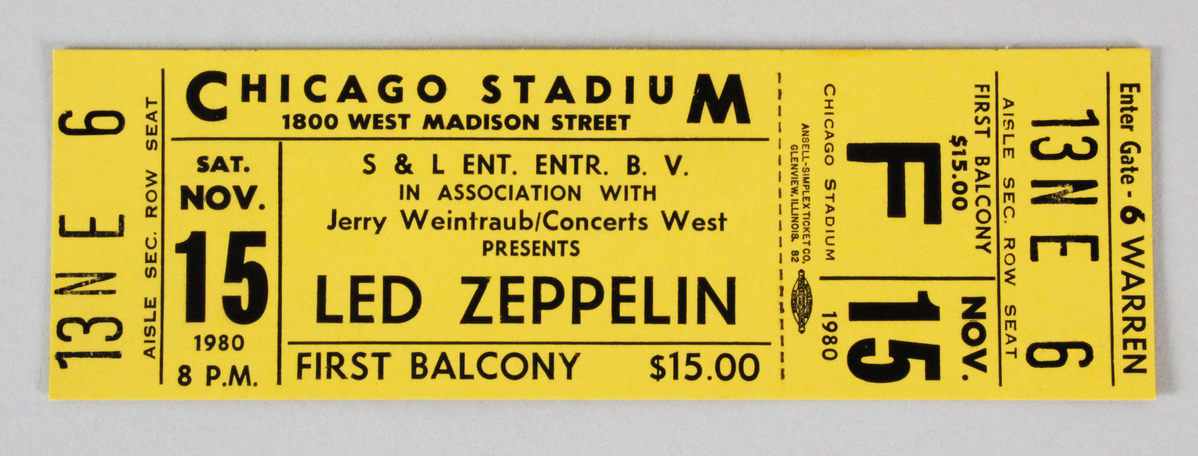 Led Zeppelin Poster & Ticket Chicago Memorabilia Expert