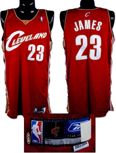 lebron james game used jersey