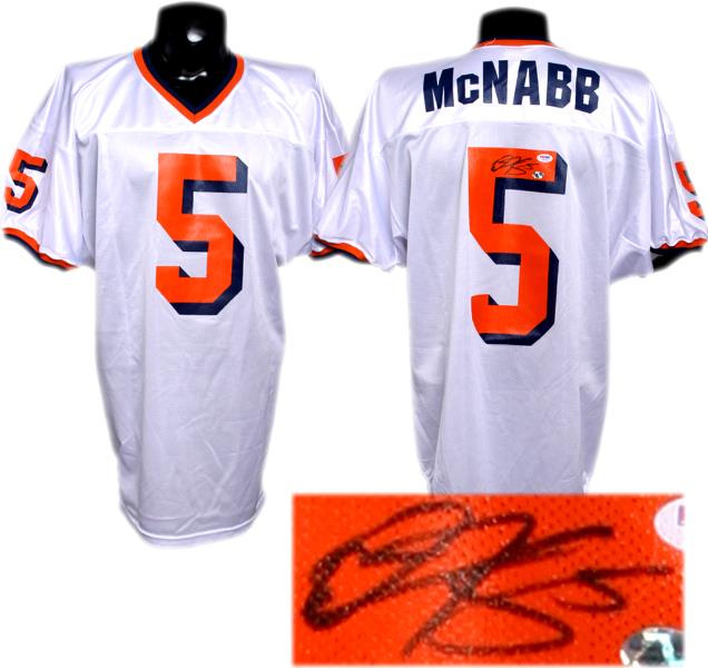 Donovan McNabb Two Signed Syracuse Jerseys