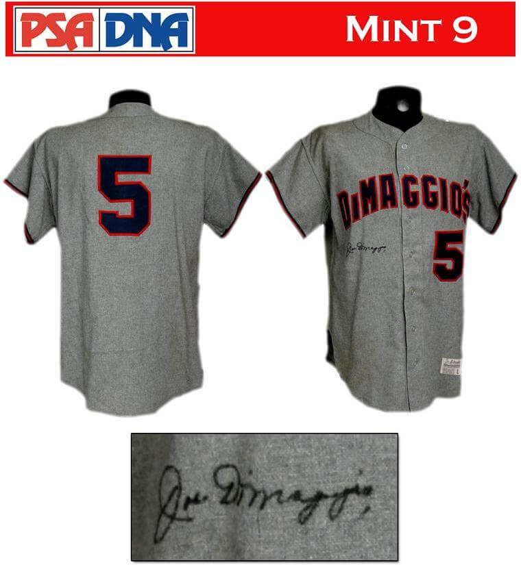 joe dimaggio signed jersey