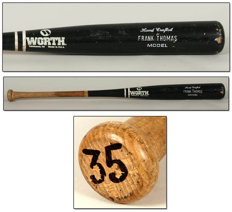 frank thomas game used bat