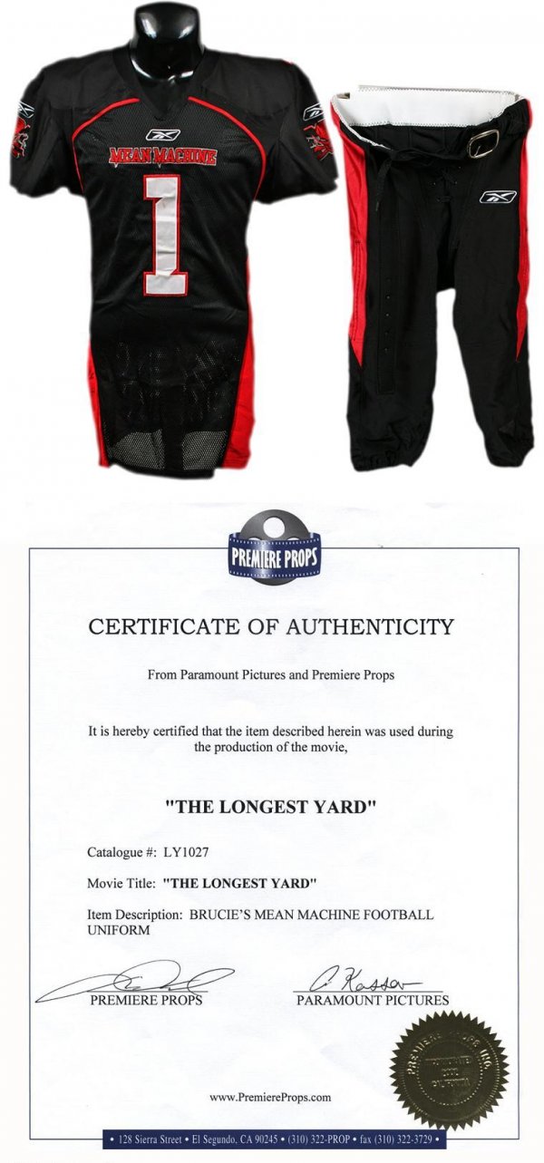 Brucie's "Mean Machine" Football Uniform Worn in the Movie "The Longest