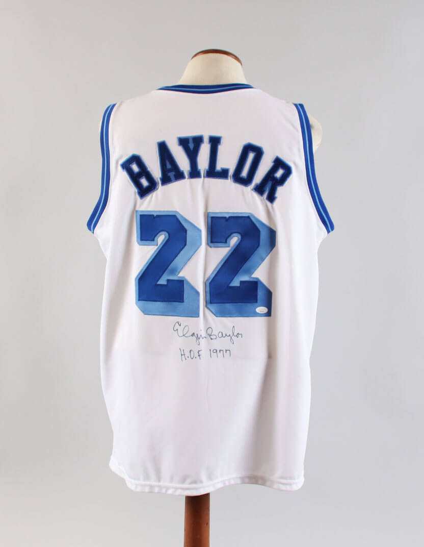 ELGIN BAYLOR SIGNED LOS ANGELES LAKERS JERSEY