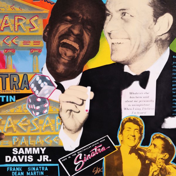 The Rat Pack Canvas Art Signed by Steve Kaufman 42x52 Memorabilia Expert