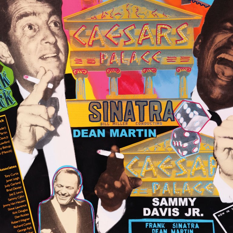 The Rat Pack Canvas Art Signed by Steve Kaufman 42×52 Memorabilia Expert